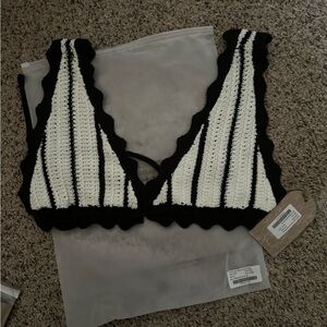 Meshki Jadia contrast crochet bralette